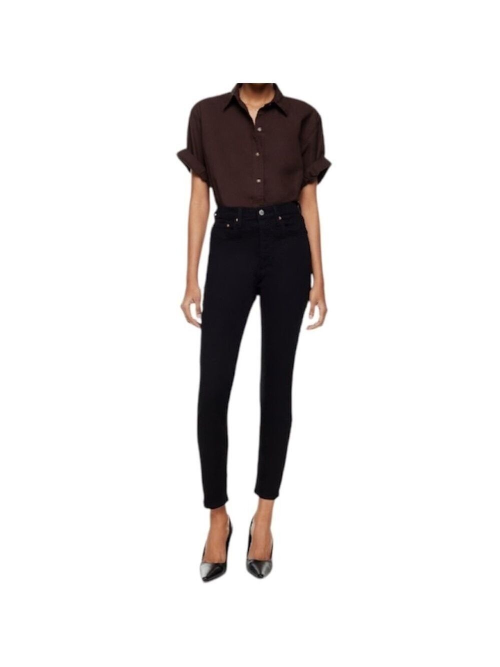 Aritzia Denim Forum Yoko High Rise Slim black jeans 26